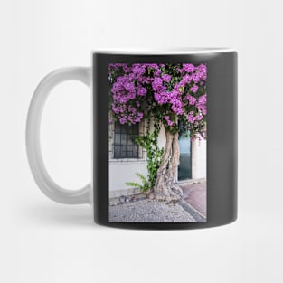 Old bougainvillea with pink blossom Mug